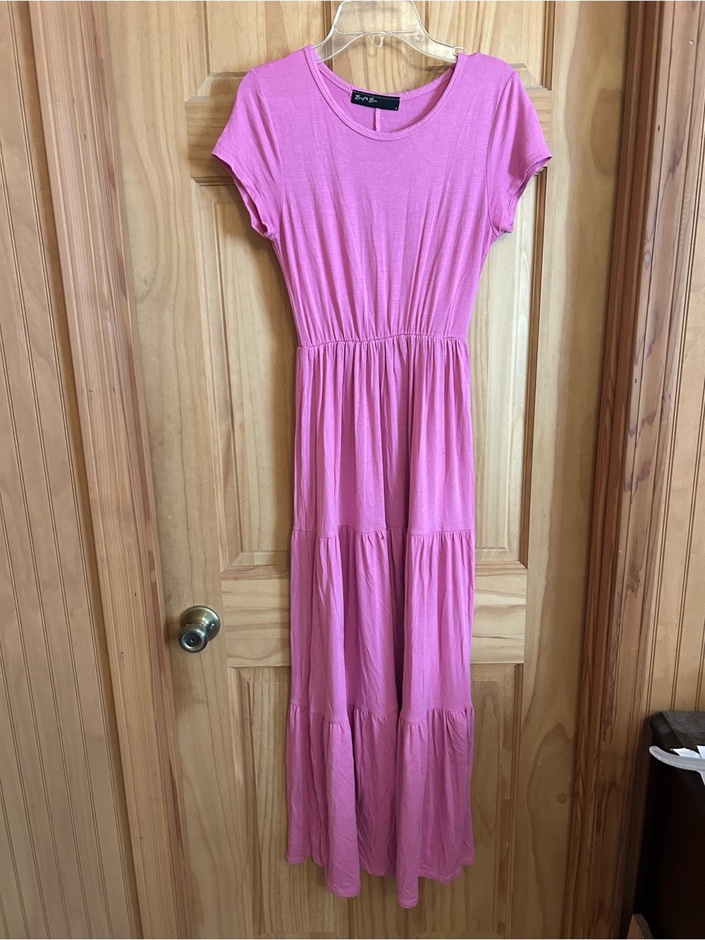 Everyday Tiered Pink Maxi Dress by Simple